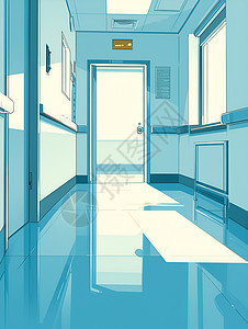 医院走廊希望的走廊插画