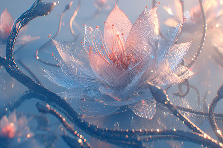璀璨的水晶花朵背景图片
