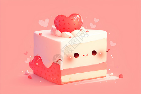 可爱卡通蛋糕可爱的粉色蛋糕插画