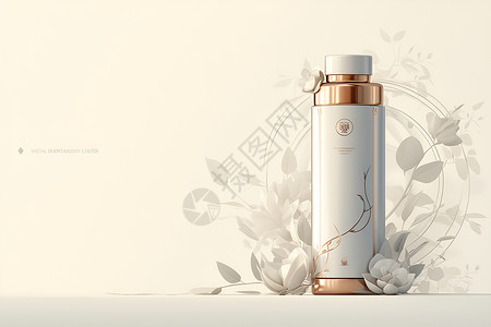 白色化妆品瓶子背景图片