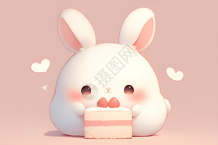 兔仔和甜蛋糕背景图片
