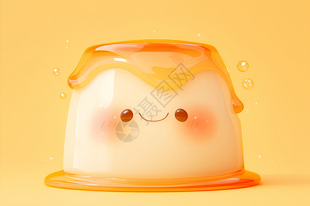 圆形蛋糕素材橙色圆形果冻蛋糕插画