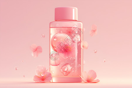 粉色花朵瓶子背景图片