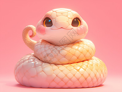梦幻粉色世界中的小蛇背景图片