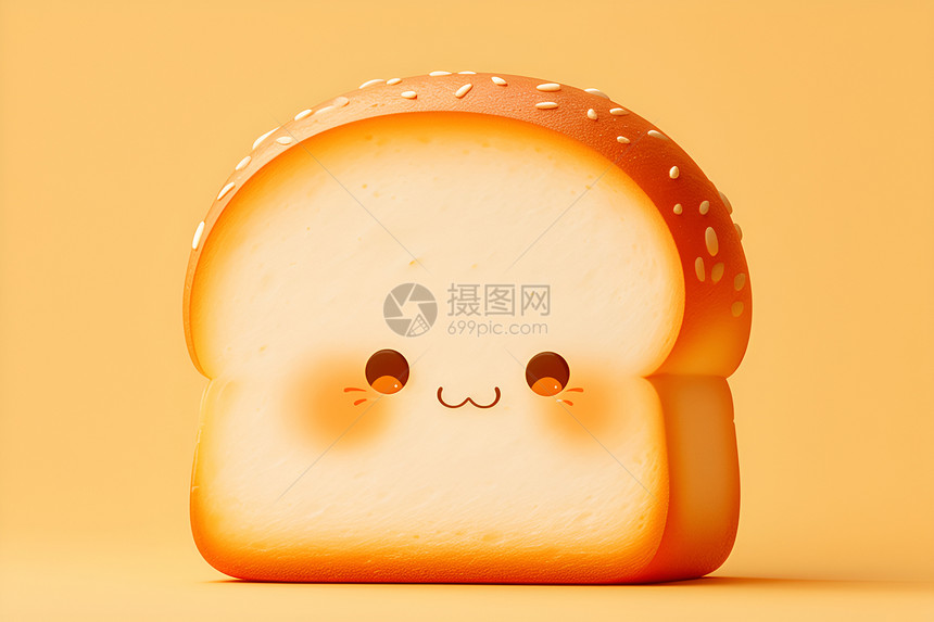可爱的面包插画图片