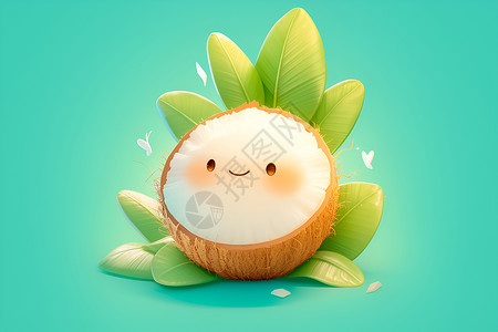 椰子炖鸡小巧可爱的椰子插画