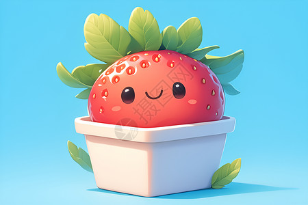 可爱小巧的草莓背景图片