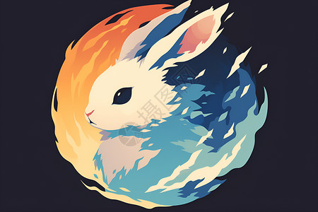 可爱的兔子标志背景图片