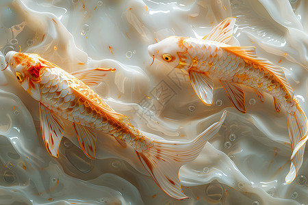 琉金金鱼素材金鲤戏水背景