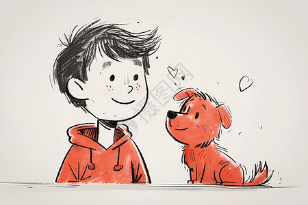 绘本中的男孩与狗背景图片