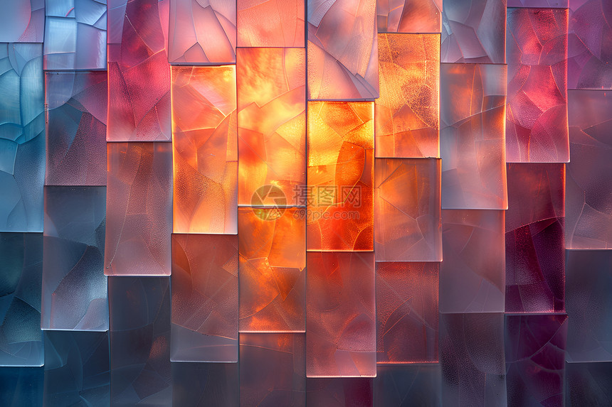 抽象立体艺术多彩方块图片