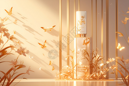 金色蝴蝶素材金色流光映照产品设计图片