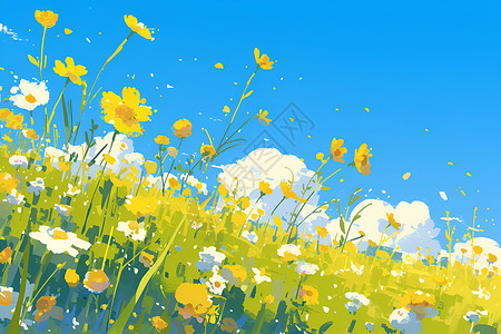 草地上的小花背景图片