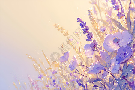 紫色小花盆栽紫色小花插画