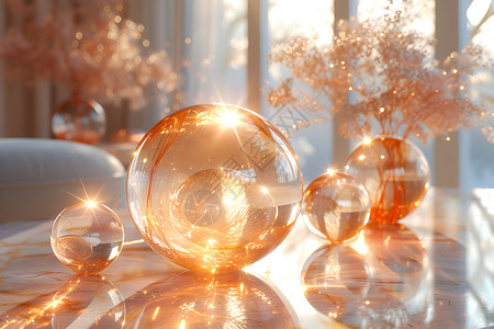 石墨豆浆透明玻璃球设计图片
