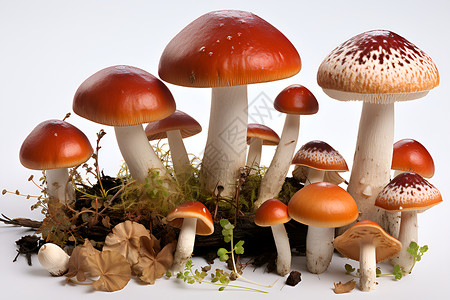 菌菇煲一簇蘑菇插画
