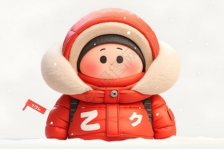 冬日红衣玩偶背景图片