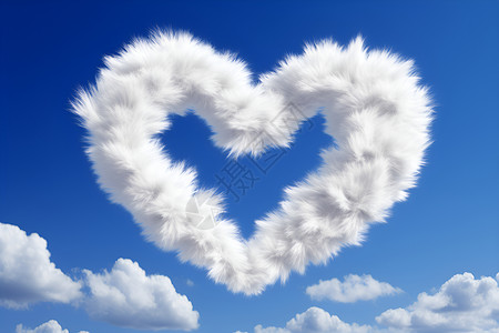 心形的云素材天空中有一个心形云朵背景