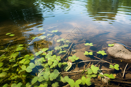 水中的植物背景图片