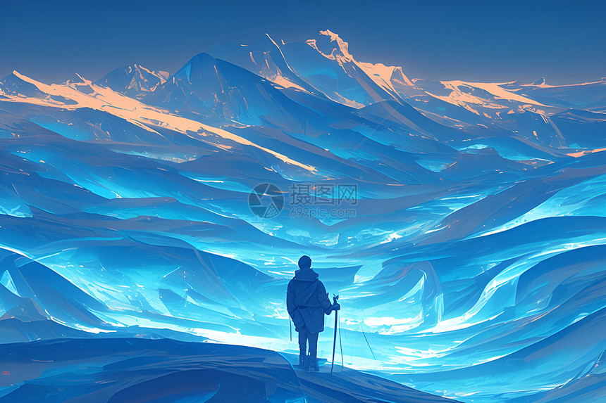 冰面上的探险家图片