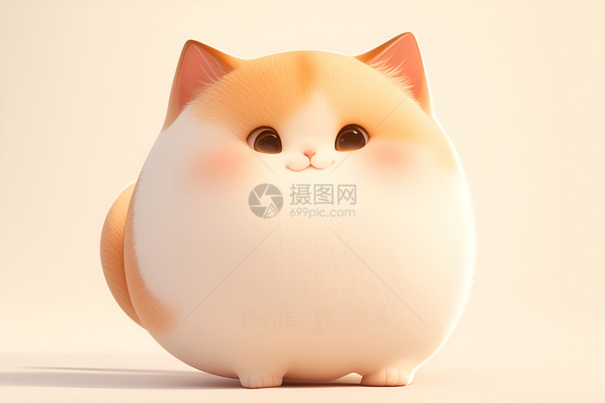 可爱胖胖猫咪卡通图片