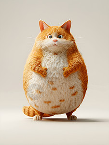 幽默的萌萌哒胖猫绘图插画