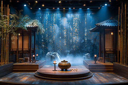 中国风氛围的舞台背景图片