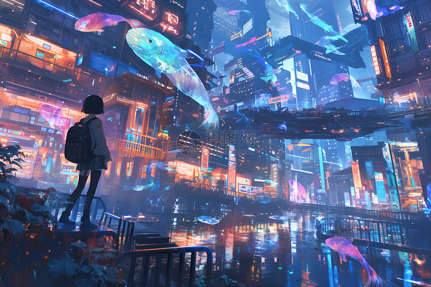未来城市之光图片