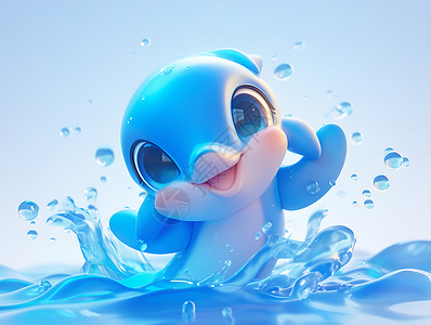 梦幻蓝色海豚背景图片