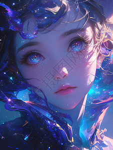 梦幻星尘少女背景图片