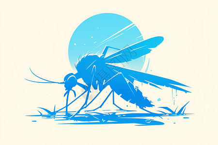 设计的蚊子插画背景图片