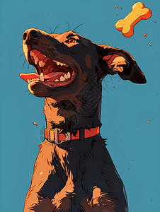 鲍鱼鹅掌可爱的狗狗插画插画