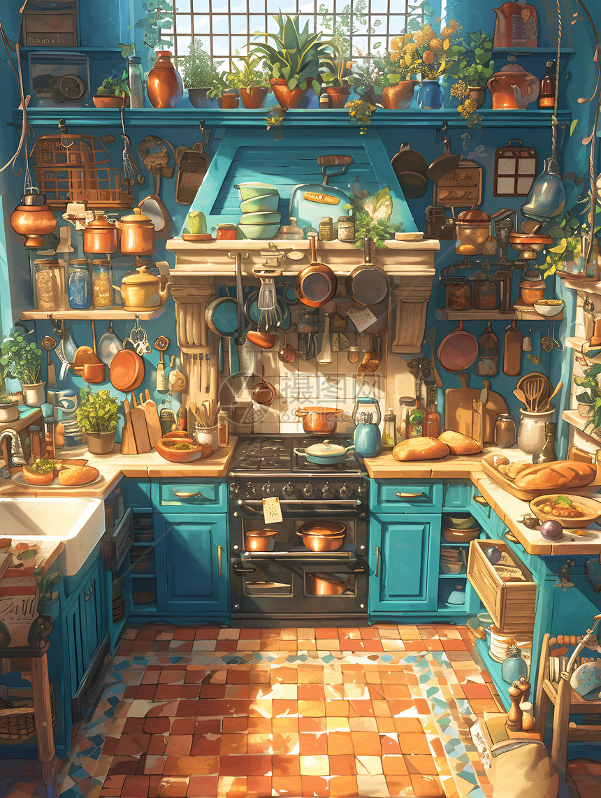 温馨的厨房图片