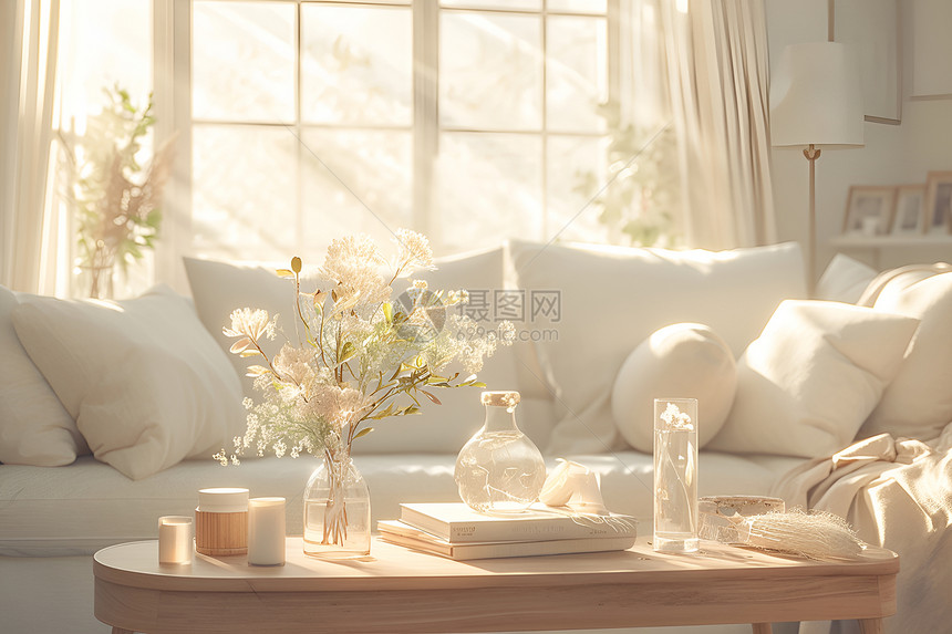 温馨素雅的客厅图片