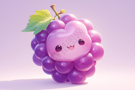 紫葡萄吉祥物背景图片