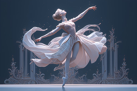 优雅的芭蕾舞者背景图片