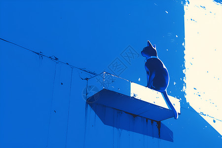 蓝色猫咪背景图片