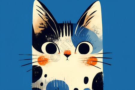 彩色卡通猫咪背景图片