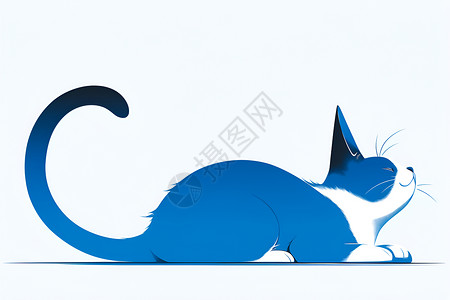 插画的绘画猫咪背景图片