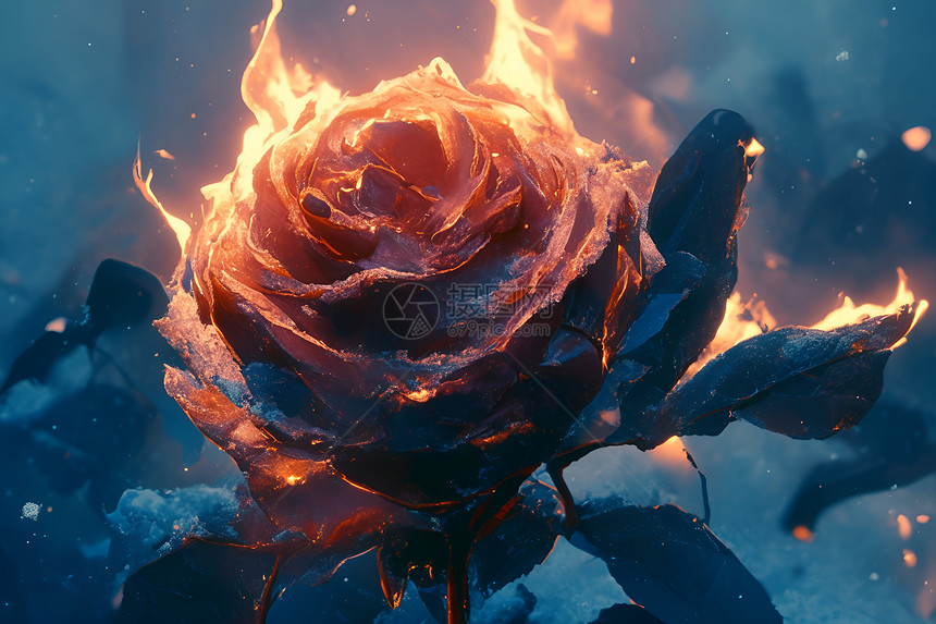 燃烧的植物玫瑰图片
