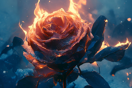燃烧的植物玫瑰背景图片