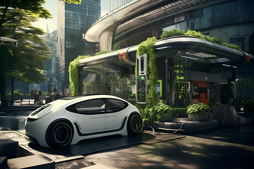 未来城市中的汽车图片