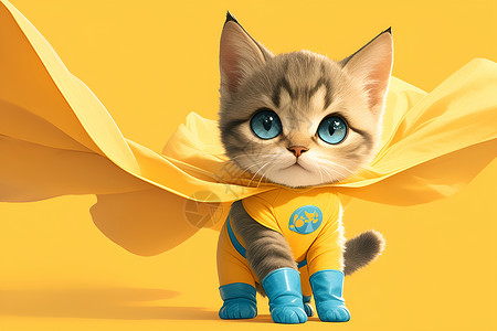 小猫超级英雄背景图片