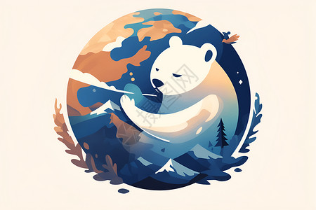 地球中的白熊背景图片