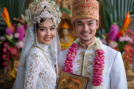 印尼新郎新娘背景图片