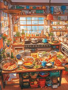 奇幻厨房背景图片