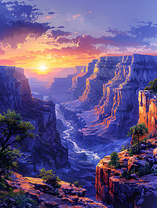紫色山脉背景图片