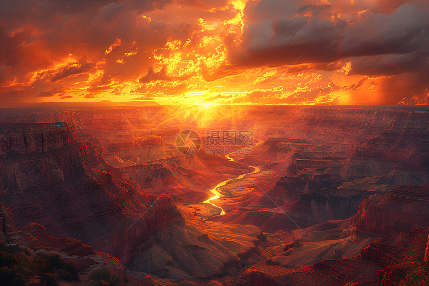 峡谷的日出图片