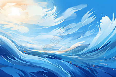 海浪汹涌动态太阳高清图片