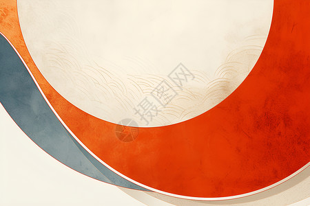 红色圆形标题框抽象红色曲线插画